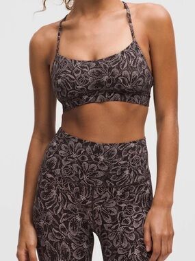 lululemon athletica Floral-Print Bralette in Brown